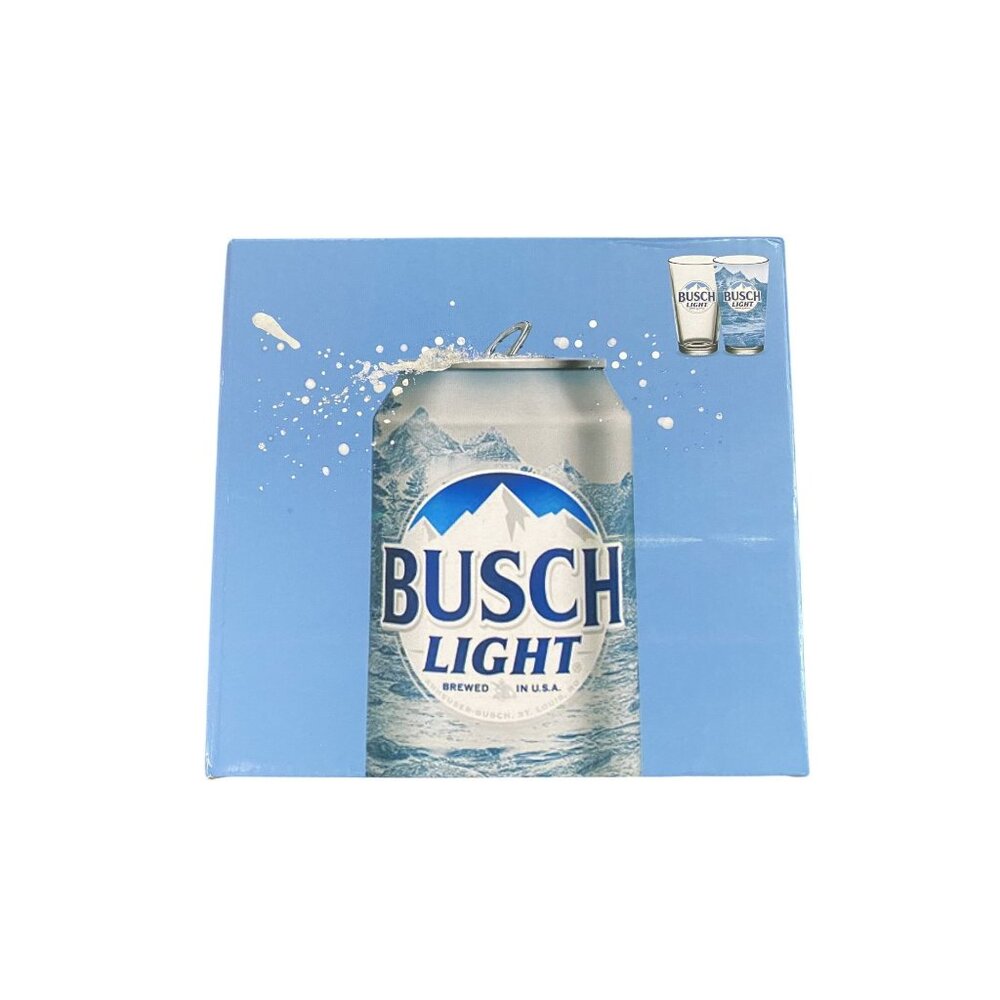 Busch Light 2-pack 16oz Pint Glasses Set NEW IN BOX